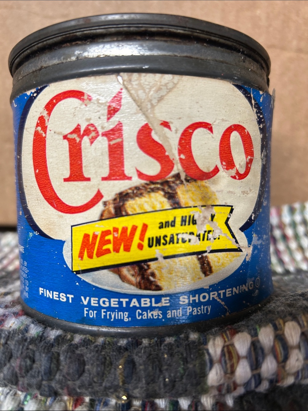 VINTAGE Crisco  Blue and Yellow Tin